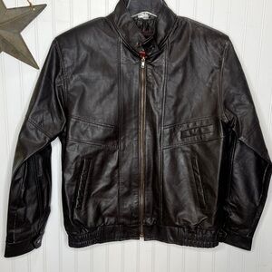 Vintage Cooper Sportswear Dark Brown Leather Jacket Size Medium